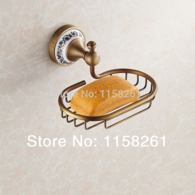 antique brass with ceramic soap holder copper soap dishes soap basket bathroom accessories banheiro accessories hj-1806