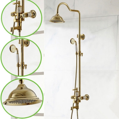brass golden/gold plating shower mixer set,shower faucet,rainfall shower set,bathroom tap yls5896-a [gold-finish-shower-set-3172]