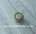 d38mm 18k gold color zinc alloy crack ceramics pull room decorative drawer handle round knobs wardrobe dresser hardware hanger