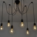 edison chandelier 6-arm iron socket lighting diy industrial black finished pendant lamp for home decoration