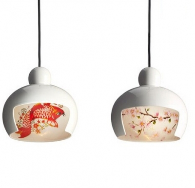 japanese style geisha hand-painted modern led pendant lights fixtures for home dining room hanging lamp suspension luminaire