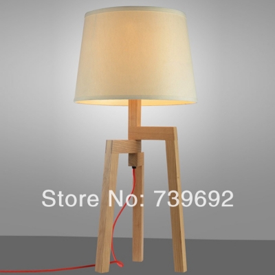 modern brief solid wood table lamp log bedside lamp eco-friendly wool table lamp ash