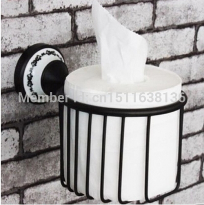 modern wall mounted bathroom oil rubbed bronze toilet paper holder basket holder