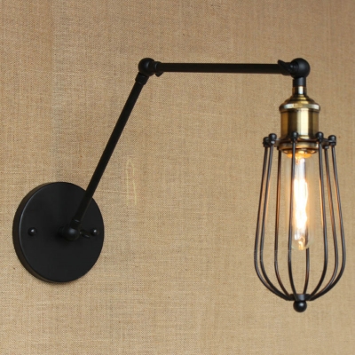 new loft personality industrial vintage wall lamp adjustable arms for living room bedroom bedside ac 110v/220v