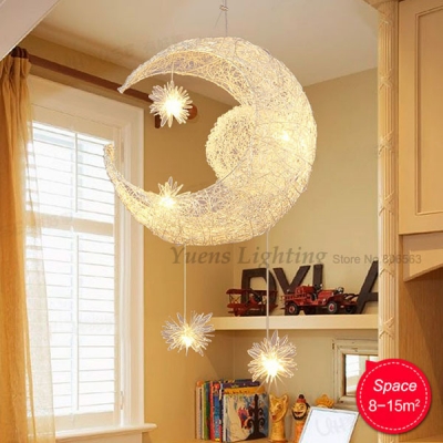 new novelty kid children room light lamp modern pendant lighting for bedroom moon star lights