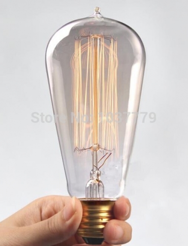 retro incandescent vintage light bulb st64 handmade edison bulb fixtures,e27/220v/40w lamp bulbs for pendant lamps