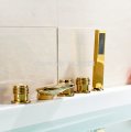 unique roman bath tub faucet solid brass 5 pc set bathroom bathtub mixer taps golden polished