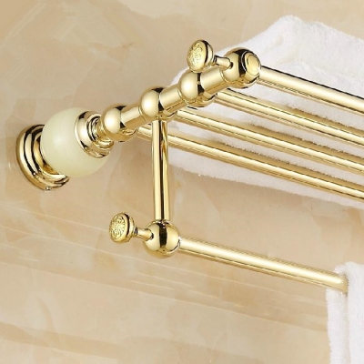 wall mounted bath towel rack,bathroom accessories products jade golden towel bar,towel holder hy-20a