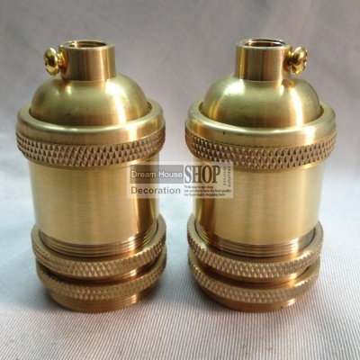 (100pcs/lot) edison bulb quality e26/e27 vintage copper lamp holder retro plating brass socket color lamp brass