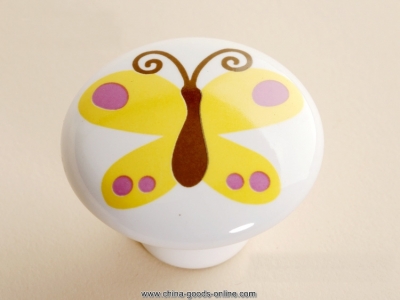10pcs furniture parts cartoon yellow butterfly furniture knobs and pulls(diameter:38mm)