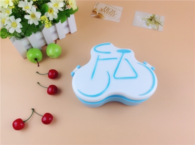 1pcs bike shape plastic bento lunch box w fork & spoon wonderful gift