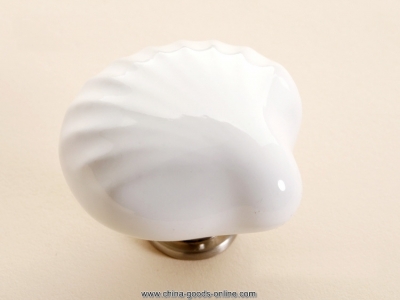 6pcs furniture hardware ceramic modern shells kitchen handle drawer knobs(diameter:47mm)