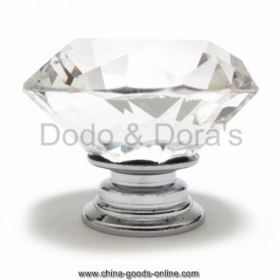 8 pcs 40mm crystal knob bulk price diamond shaped crystal knob