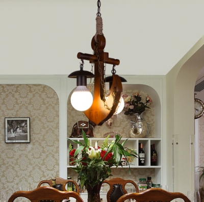 american country retro wood bar rope chandelier mediterranean european study restaurant creative chandelier