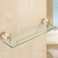 bathroom accessories solid brass golden finish with tempered glass,single glass shelf bathroom shelf 5613