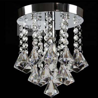big discount modern led simple k9 crystal plated ceiling light with 3w led e14 bulb