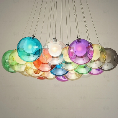 bulb ly 12cm middle size creative colorful glass ball bubble ball double cover glass ball children room pendant light