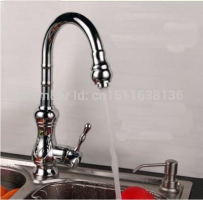 deck mounted single lever mixer water kitchen faucet chrome brass kitchen mixers taps