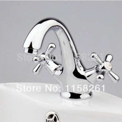 double handle modern chrome bathroom vessel sink lavatory basin faucet mixer tap water mixer tap wf-6093