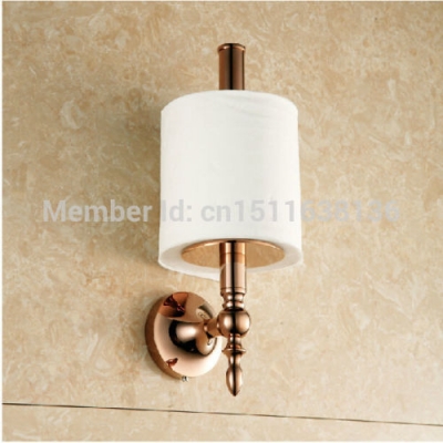 modern new designed wall mounted bathroom rose golden brass toilet paper holder bar