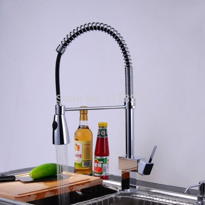 new pull out up& down with sprayer kitchen sink chrome brass deck mounted mixer tap faucet torneira cozinhahj-9008