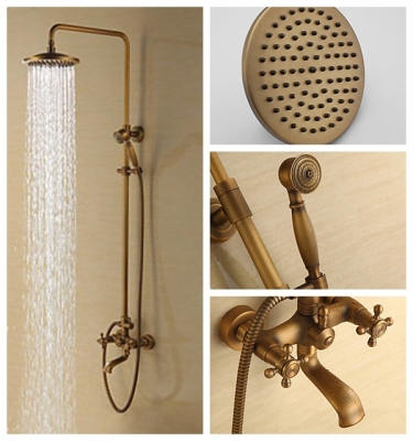 rain shower faucets antique brass tub shower faucet with 8 inch shower head + hand shower