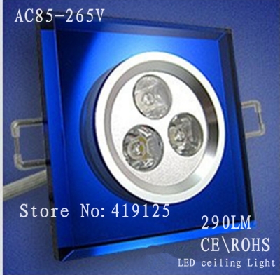 !seiko space aluminum & k9 crystal led ceilling light.3w.10pcs/lot .ce&rohs