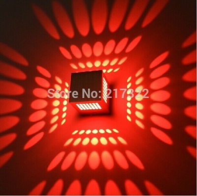 wall sconce modern aluminum decor fixture stage led wall lights 85~265v 3w warm/cool white/red/yellow/blue/green/purple