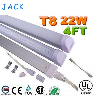 x25 integrated 1.2m 4ft 22w t8 tube smd2835 96 leds high bright light 2400lm frosted transparent cover 85-265v fluorescent