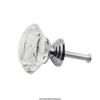 10pcs/lot 40mm clear diamond shape crystal glass pull handle cupboard cabinet drawer door furniture knob