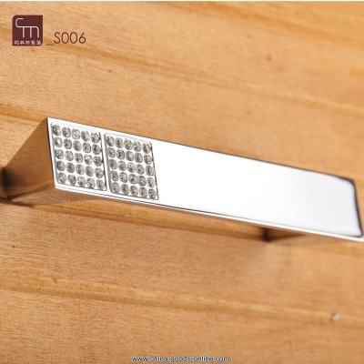 10pcs/lot clear crystal kitchen cabinet drawer pulls handles zinc alloy whole(c.c.:96,length:115mm)