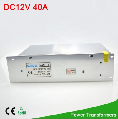1pcs 480w 40a lighting transformers ac 100v-265v to dc 12v power converter adapter driver for led strip switching power supply