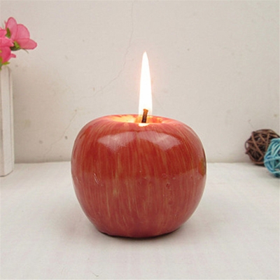 2015 christmas gift emulational apple-shaped fragrant candle christmas' eve gift big / middle small size