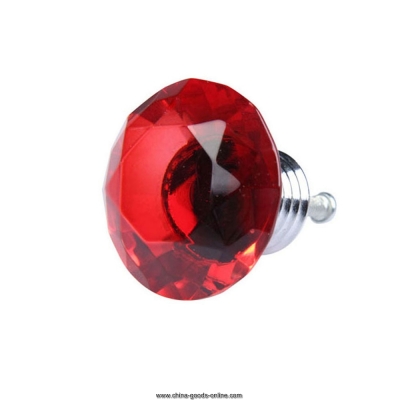 40mm diamond shape crystal glass drawer cabinet cupboard pull handle knob red ptsp