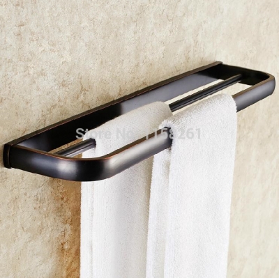 (60cm)double towel bar/towel holder,solid brass made,black finish, bathroom hardware,bathroom accessories f81348r