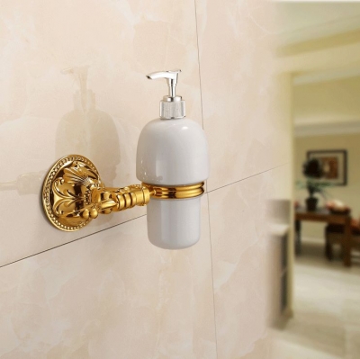 banheiro pia soap dispenser/lotion dispenser,gold finish+ceramic container,bathroom hardware/accessories home decoration zp-9352