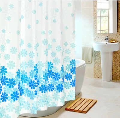 bathroom showr curtain, blue pink color 180*180cm
