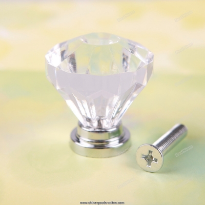 dealnium satisfying 8pcs 32mm diamond shape crystal cupboard drawer cabinet knob pull handle #05 handmade
