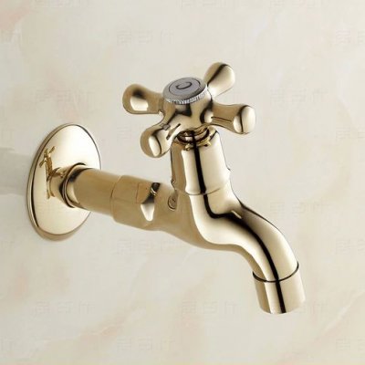 garden gold plate bathroom washing machine tap laundry mop pool cold water bibcock bathroom faucet bath tap water decoration8208 [washing-machine-faucet-taps-8770]