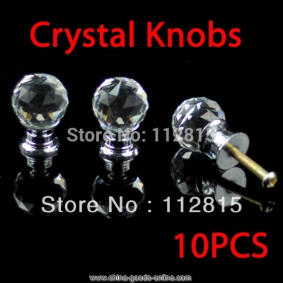 k9 round cabinet crystal knobs door handles zinc alloy base (clear crystal diamond) 20mm 10pcs/lot