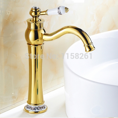 moden faucet bathroom faucet gold finish & cold brass basin sink faucet single handle with ceramic taps rg-03k