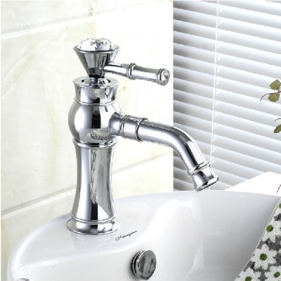 new chrome solid brass bathroom basin faucet single handle with diamond basin mixer banheiro torneira 326