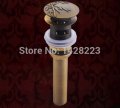 new designed antique brass bamboo arts bathroom basin sink drain pop up waste vanity with overflow
