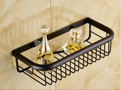 oil rubbed bronze bathroom single shelf wall mounted solid brass bath commodity rack basket