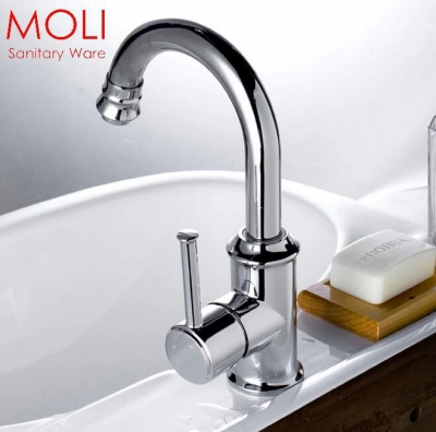 single handle copper faucet for bathroom mixer tap basin faucet solid brass chrome and cold water tap