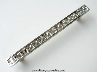 zinc alloy chrome plated furniture handles crystal kitchen cabinet handles and pulls (pitch : 128mm)