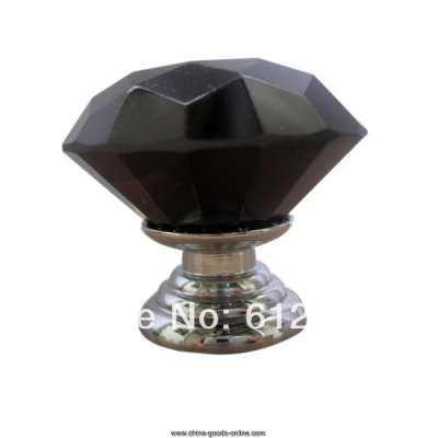 10pcs aluminum alloy diamond glass crystal sparkle cabinet drawer door pulls knobs handle color black