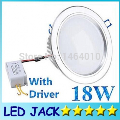 18w led downlights light 1800lm dimmable led ceiling saving lights 110-240v with driver