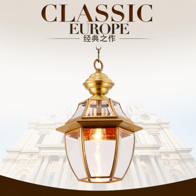 2016 european traditonal copper 1 head chain pendant light american country glass pendant light
