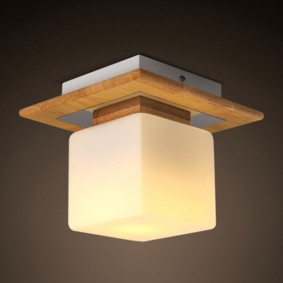 2016 w20cm japan modern simple passage study room solid wood frosted glass ceiling light with 3w led original bulb